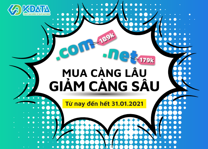 Siêu khuyến mãi tên miền .COM và .NET chỉ từ 179K