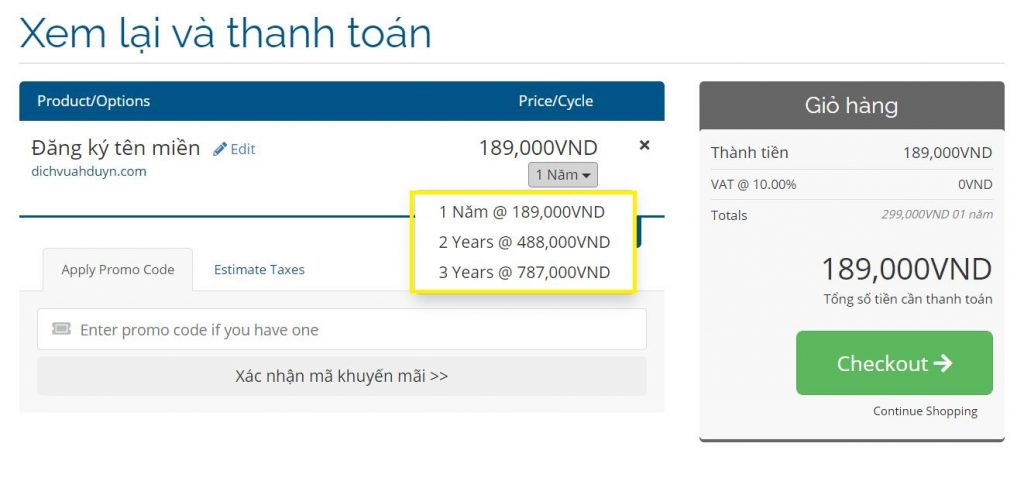 Cách đăng ký tên miền khuyến mãi .COM và .NET tại KDATA (4)