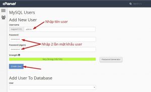 Cách tạo Database, User quản lý và phân quyền trong cPanel (3)