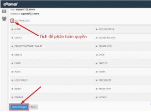 Cách tạo Database, User quản lý và phân quyền trong cPanel (5)