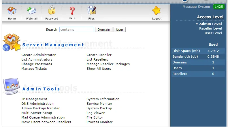 Cách kiểm tra dung lượng hosting bằng Cpanel và Directadmin (4)