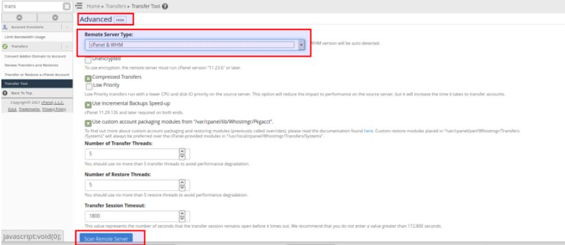 Chuyển dữ liệu website bằng transfer tool trên cpanel WHM (2)
