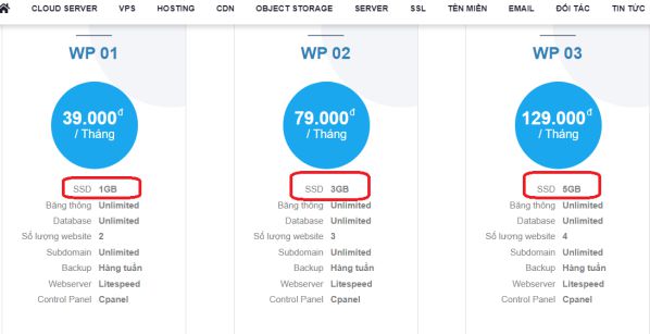 Gói Wordpress Hosting giá rẻ chất lượng giúp tăng tốc website 2