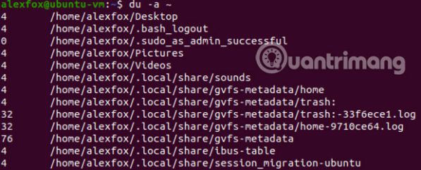 Hướng dẫn cách sử dụng lệnh du (Disk Usage) trong Linux 3