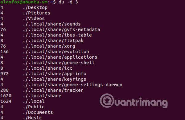 Hướng dẫn cách sử dụng lệnh du (Disk Usage) trong Linux 4