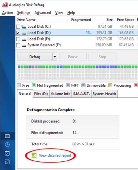 Dùng Auslogics Disk Defrag chống phân mảnh ổ cứng như nào?10