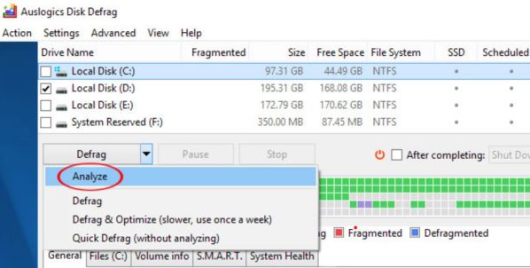 Dùng Auslogics Disk Defrag chống phân mảnh ổ cứng như nào?6