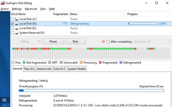 Dùng Auslogics Disk Defrag chống phân mảnh ổ cứng như nào?9