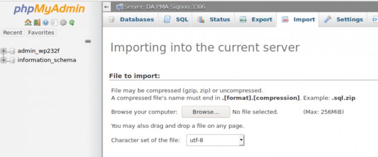Tăng giới hạn upload/import phpMyAdmin DirectAdmin thế nào? (5)