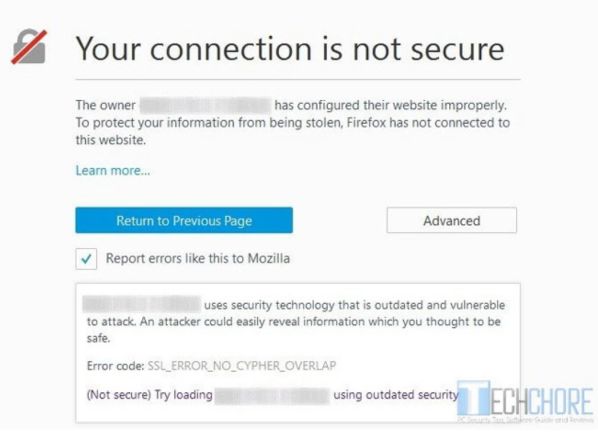 Các loại lỗi kết nối SSL và cách khắc phục trên Chrome, Firefox 8