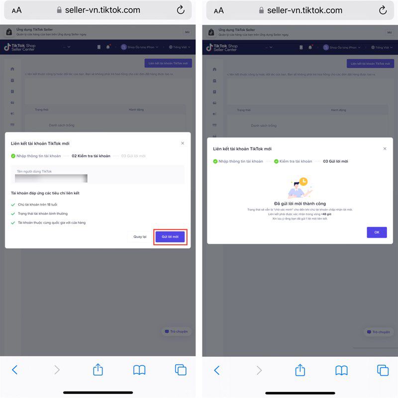 Hướng dẫn cách liên kết TikTok Shop với tài khoản cá nhân (5)