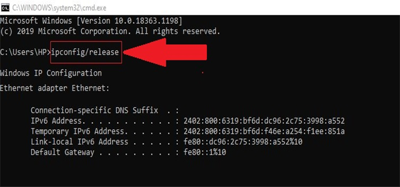 Hướng dẫn cách làm mới, reset địa chỉ IP bằng lệnh ipconfig 3