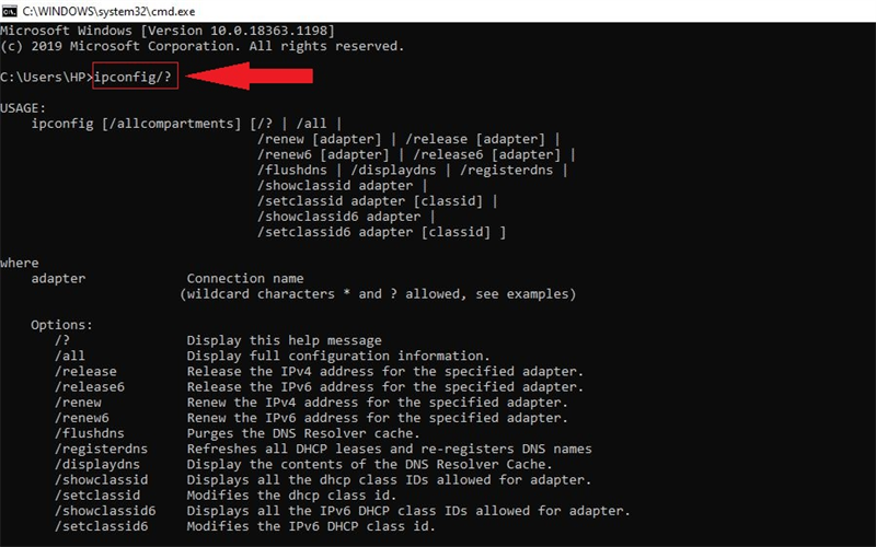 Hướng dẫn cách làm mới, reset địa chỉ IP bằng lệnh ipconfig 5