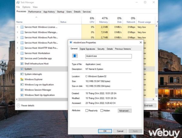Cảnh báo: Không được tắt tác vụ chạy nền trong Task Manager 1