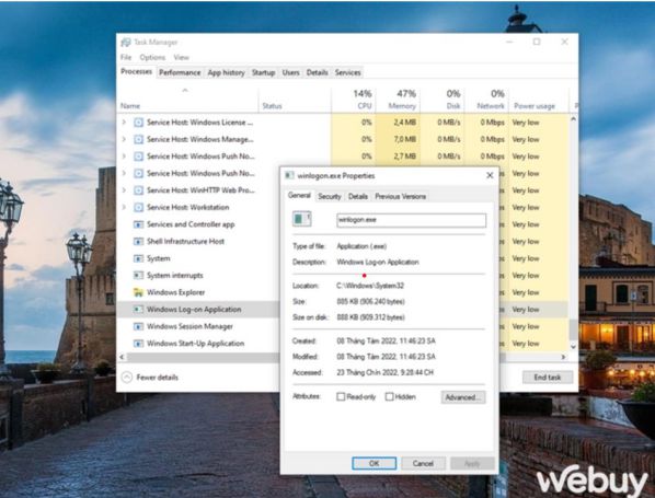 Cảnh báo: Không được tắt tác vụ chạy nền trong Task Manager 2