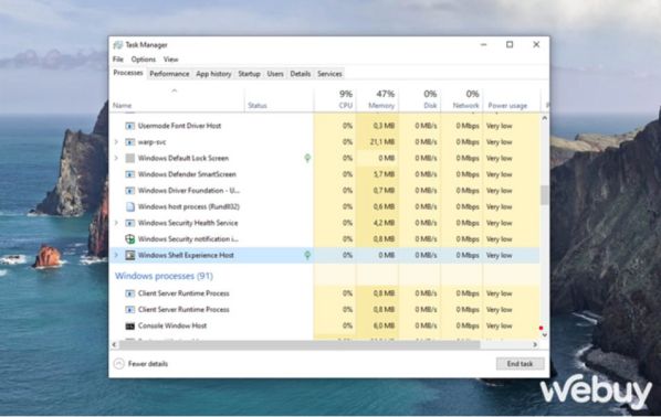 Cảnh báo: Không được tắt tác vụ chạy nền trong Task Manager 8