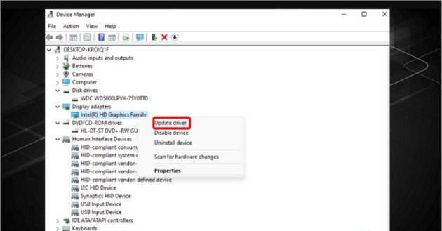 Hướng dẫn cách sửa lỗi màn hình xanh Windows 11 (10) Cập nhật driver hệ thống