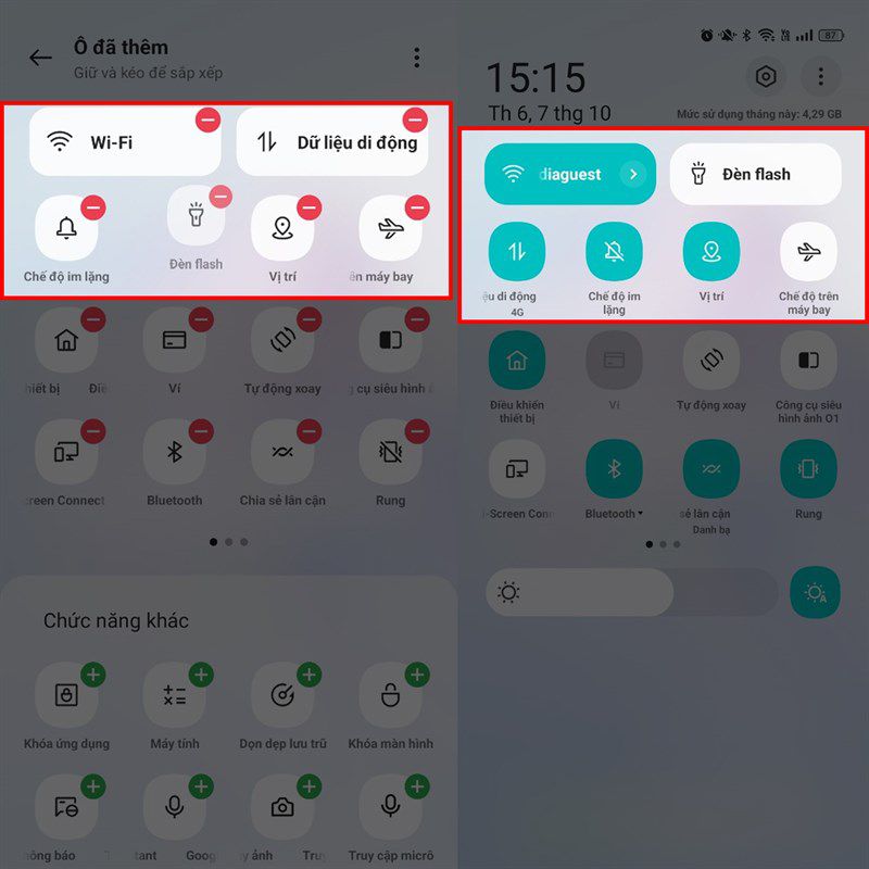  Hướng dẫn chỉnh trung tâm điều khiển trên Android 13