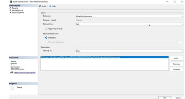 Sao lưu, khôi phục cơ sở dữ liệu Microsoft SQL Server bằng SSMS 2