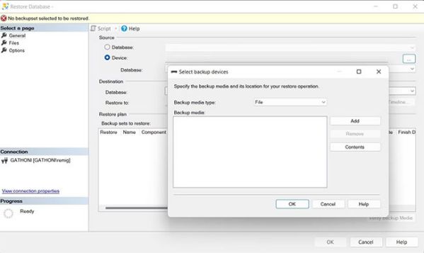 Sao lưu, khôi phục cơ sở dữ liệu Microsoft SQL Server bằng SSMS 4