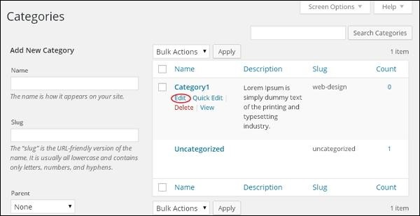 edit categories