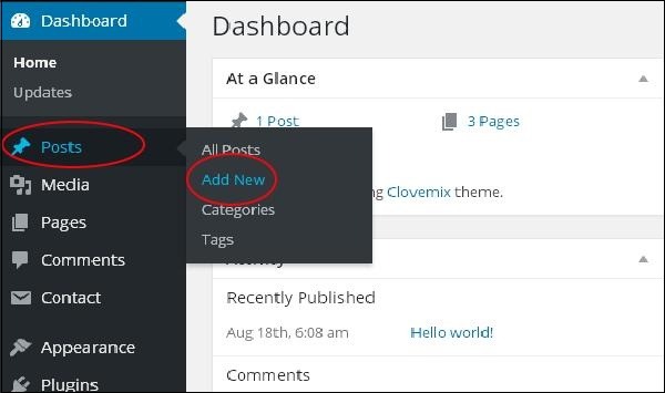 add post wordpress
