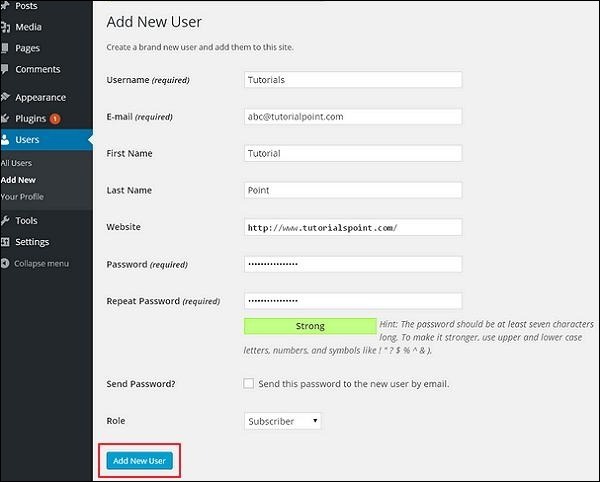 Hướng dẫn chi tiết cách add user WordPress