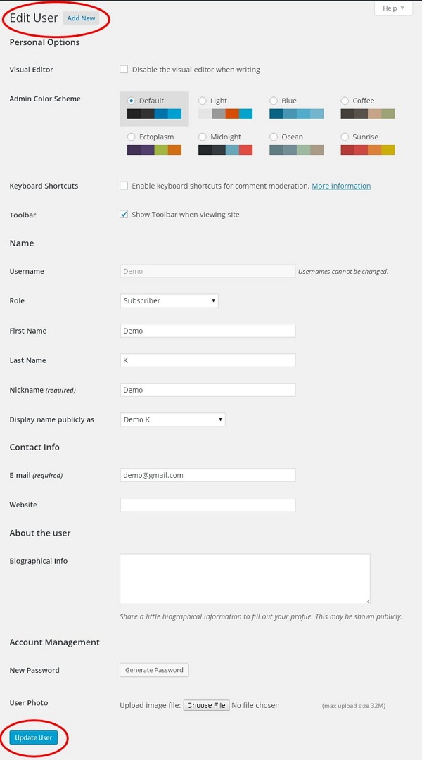 Cách edit user WordPress cho người mới bắt đầu