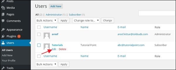 Cách edit user WordPress cho người mới bắt đầu