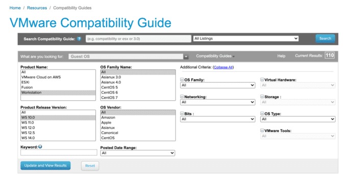 vmware compatibility