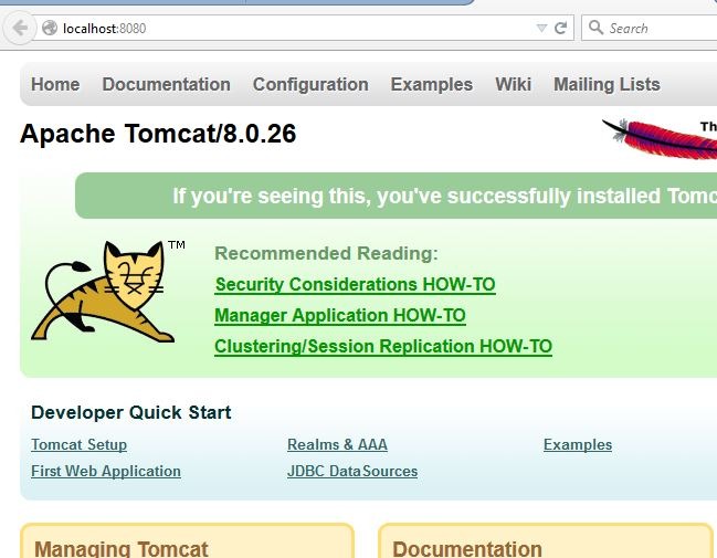 Kiểm tra cài đặt Tomcat 8