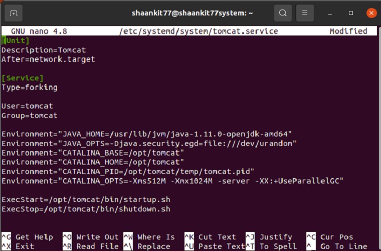 Tạo dịch vụ Tomcat với Systemd