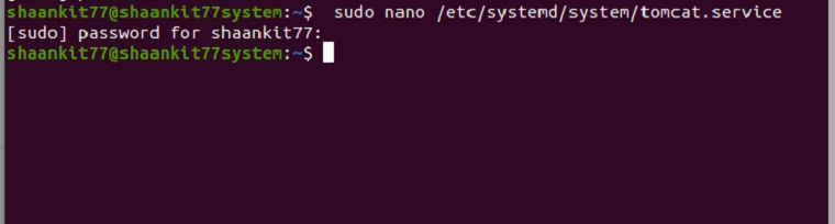 Tạo dịch vụ Tomcat với Systemd