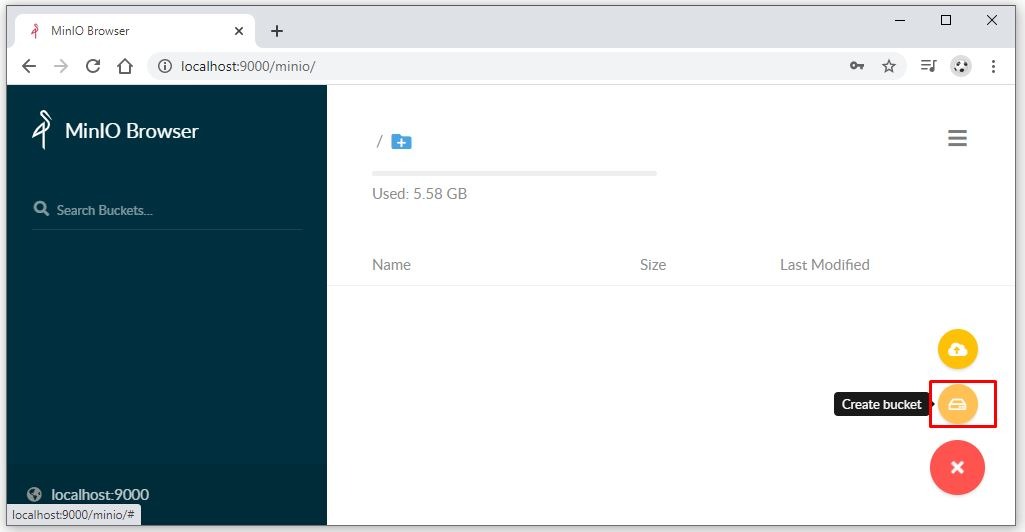 Tạo bucket và upload file