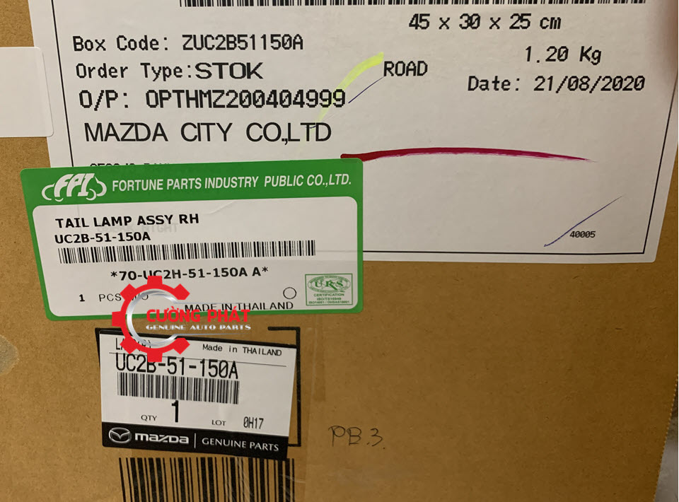 Den-hau-ngoai-Mazda-BT50-2016-2019-UL4J51160A-UL4J51150A Mã đèn hậu ngoài BT50 2016-2019 chính hãng