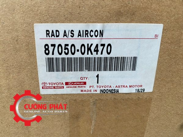 Tem mã hộp quạt gió giàn lạnh Fortuner máy xăng chính hãng